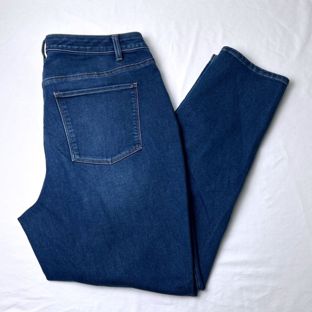 Talbots Womens High Rise Flawless Five-Pocket Slim Ankle Jeans Size 16W Blue